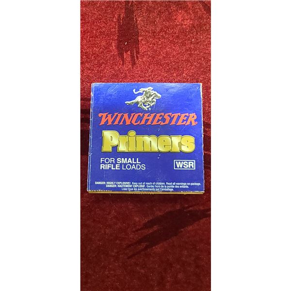 100 WIN SMALL RIFLE PRIMERS AND 19 SMALL PISTOL CCI PRIMERS
