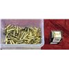 Image 1 : PARTIAL BOX OF NOSLER BALLISTIC TIP 22 BULLETS AND OVER 100 ASSORTED BRASS AND SOME WITH PRIMERS