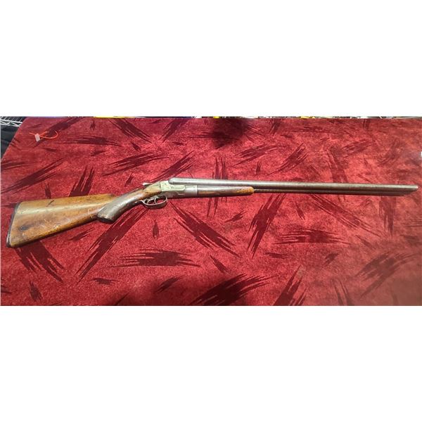 HOPKINS &ALLAN 12 GA DAMASCUS WALL HANGER 30 INCH MISSING FIREPIN,  BARREL LOOSE SN 29177