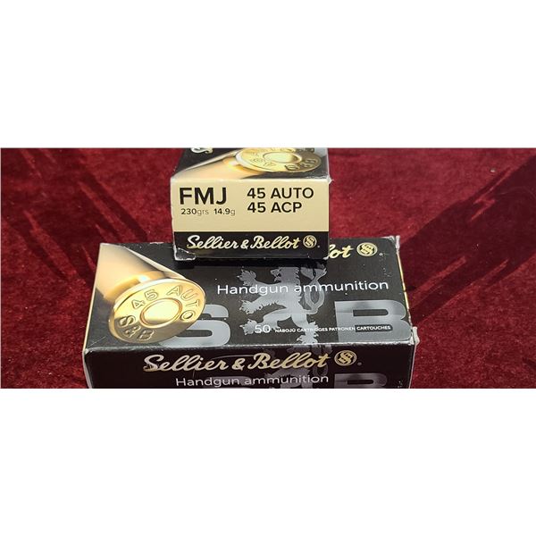 TWO BOXES OF .45ACP/AUTO 230GR. FMJ (100 ROUNDS) - NO SHIPPING ON AMMUNITION