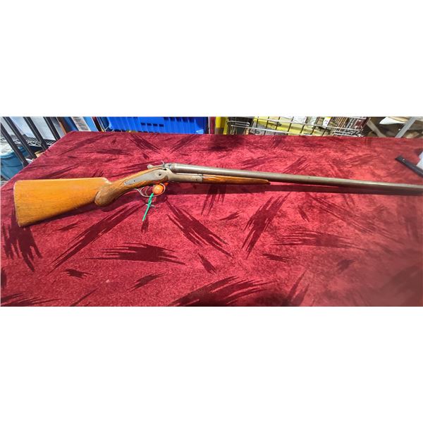 DOUBLE HAMMER SHOT GUN  WALL HANGER/PARTS GUN  PARTS MISSING 28 INCH BARREL (367)