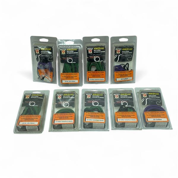 Assorted Hoppe's Bore Snake RIfle and Pistol Cleaners X 9 Qty
