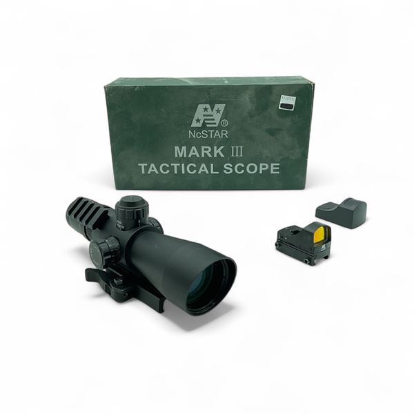 NcStar P4 Sniper 3-9x42 Tactical Scope and NcStar Red Dot Sight