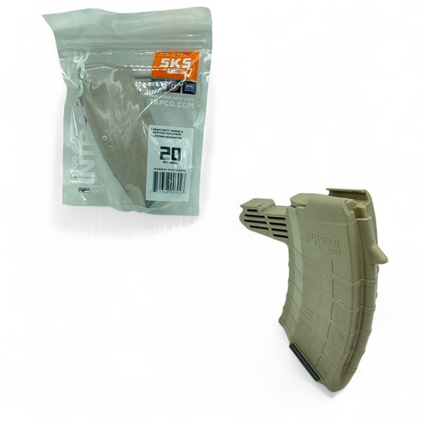 Tapco Intrafuse SKS 7.62 X 39 Rifle Magazine, Pinned to 5 Rounds, Dark Earth X 2 Qty