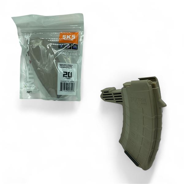 Tapco Intrafuse SKS 7.62 X 39 Rifle Magazine, Pinned to 5 Rounds, Dark Earth X 2 Qty