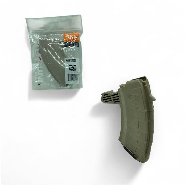 Tapco Intrafuse SKS 7.62 X 39 Rifle Magazine, Pinned to 5 Rounds, Dark Earth X 2 Qty