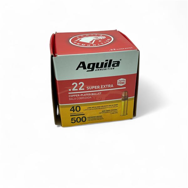 Aguila .22 Super Extra, 40 Grain Copper-Plated Ammunition, 500 Rounds