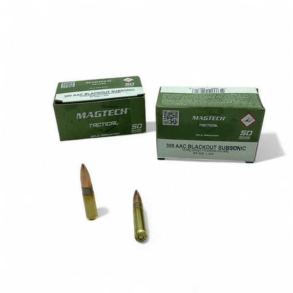 Magtech Tactical 300 AAC Blackout Subsonic, 200 Grain FMJ Ammunition, 100 Rounds