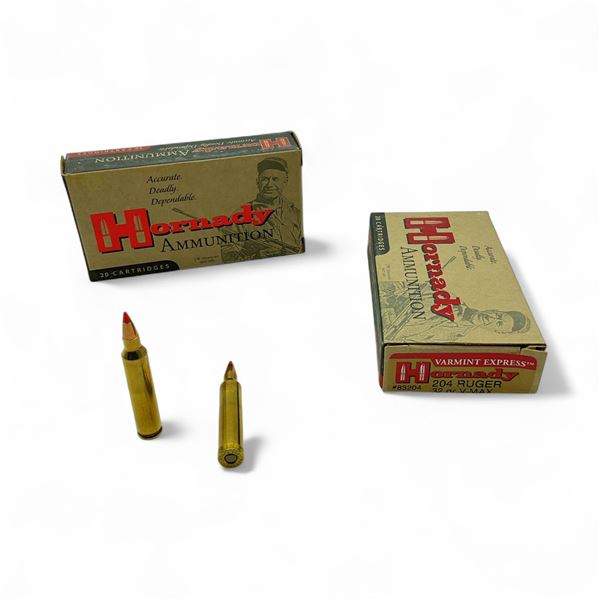 Hornady Varmint Express 204 Ruger, 32 Grain V-Max Ammunition, 40 Rounds