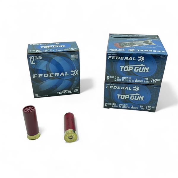 Federal Top Gun 12 Ga, 2-3/4', 1-1/8 oz, #7.5 Shot Ammunition, 75 Rounds