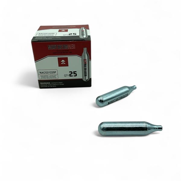 Northern AER 12 Gram CO2 Cartridges, 25 Qty