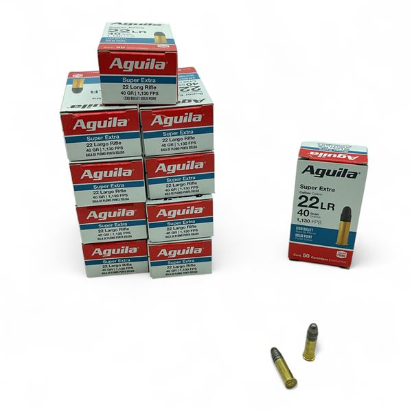 Aguila Super Extra .22 LR, 40 Grain Lead Bullet Ammunition, 500 Rounds