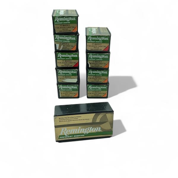 Remington Premier Rimfire 17 Mach 2, 17 Grain Accutip-V Boat Trail Ammunition, 484 Rounds