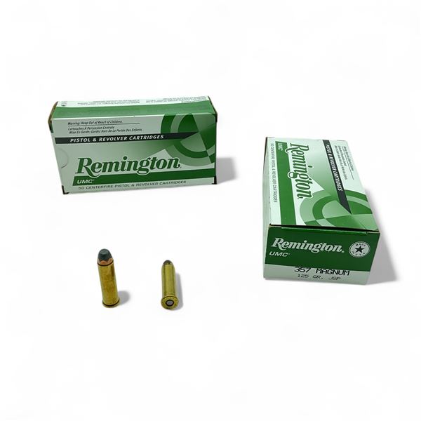 Remington UMC .357 Magnum, 125 Grain JSP Ammunition, 100 Rounds