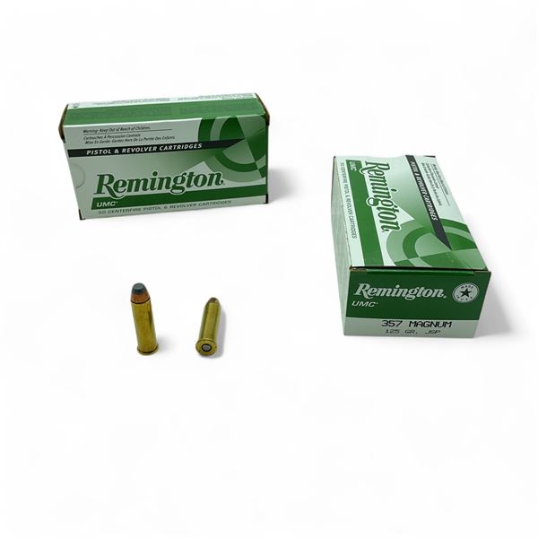 Remington UMC .357 Magnum, 125 Grain JSP Ammunition, 100 Rounds