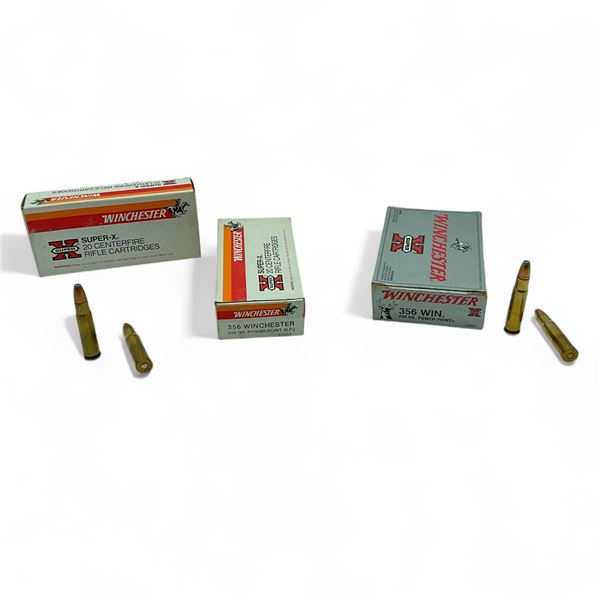 Assorted Winchester 356 Win Power Point Ammunition, 60 Rounds