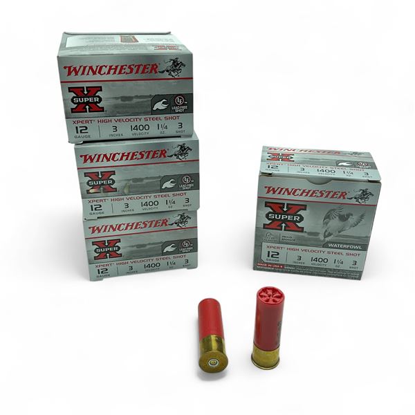 Winchester Super-X 12 Ga, 3", 1-1/4 oz, #3 Shot Xpert High Velocity Steel Shot Ammunition, 100 Round