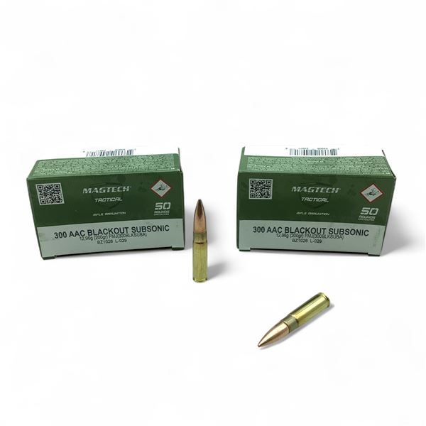 Magtech Tactical 300 AAC Blackout Subsonic, 200 Grain FMJ Ammunition, 100 Rounds