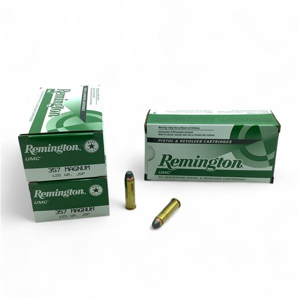Remington UMC .357 Magnum, 125 Grain JSP Ammunition, 150 Rounds