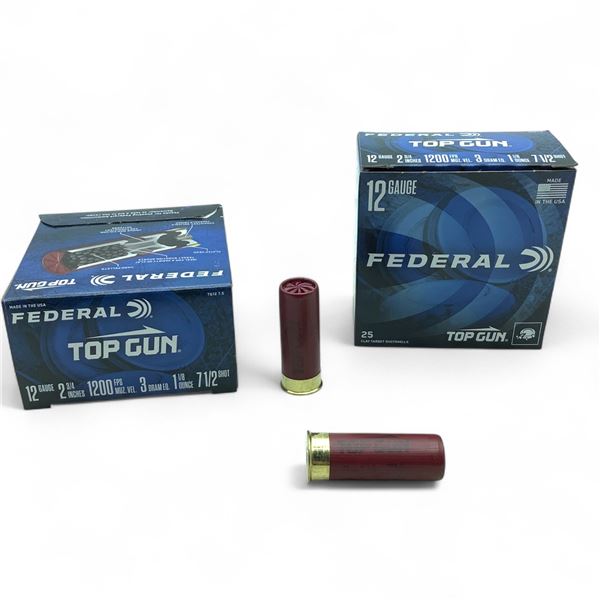 Federal Top Gun 12 Ga, 2-3/4", 1-1/8 oz, #7.5 Shot Ammunition, 50 Rounds