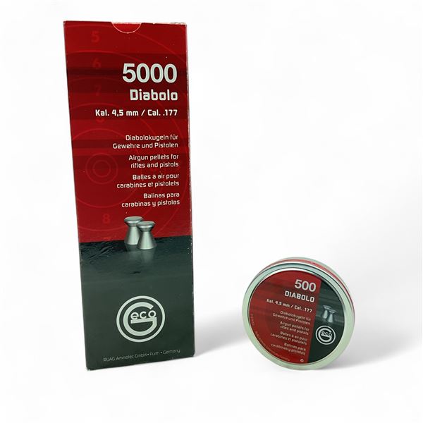 Geco Diabolo 4.5mm/ .177 Cal Airgun Pellets, 5000 Qty
