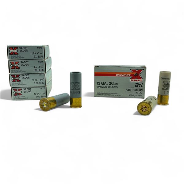 Winchester Super-X 12 Ga, 2-3/4", 1 oz Sabot Slug Ammunition, 25 Rounds