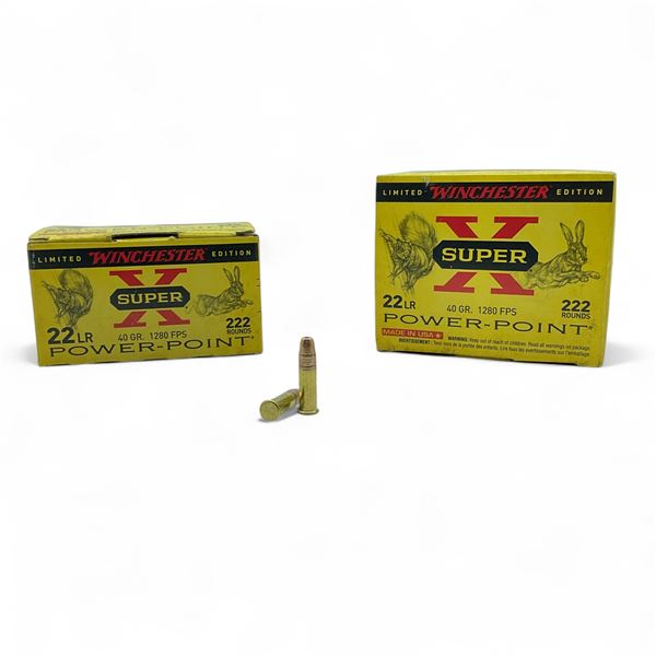 Winchester Super-X .22 LR, 40 Grain Power-Point Ammunition, 444 Rounds