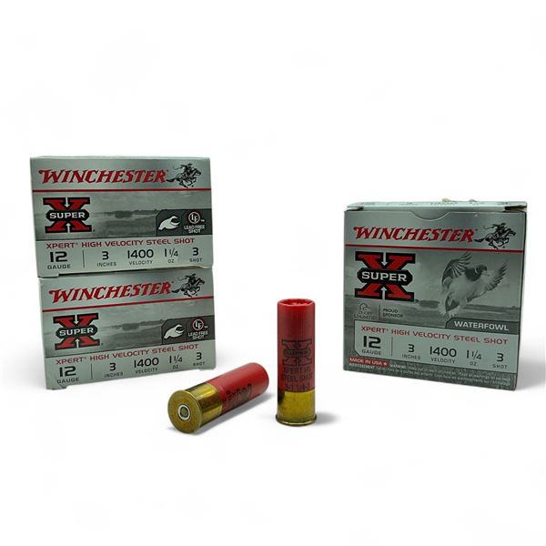 Winchester Super-X 12 Ga, 3", 1-1/4 oz, #3 Shot Xpert High Velocity Steel Shot Ammunition, 75 Round