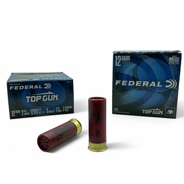 Federal Top Gun 12 Ga, 2-3/4", 1-1/8 oz, #7.5 Shot Ammunition, 50 Rounds