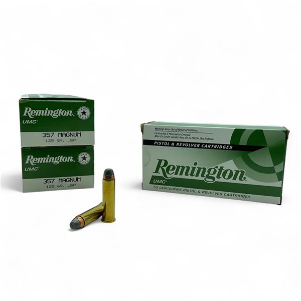 Remington UMC .357 Magnum, 125 Grain JSP Ammunition, 150 Rounds