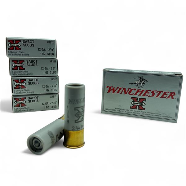 Winchester Super-X 12 Ga, 2-3/4", 1 oz Sabot Slug Ammunition, 25 Rounds