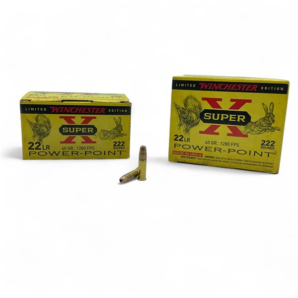 Winchester Super-X .22 LR, 40 Grain Power-Point Ammunition, 444 Rounds