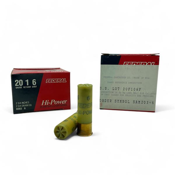 Federal Hi-Power 20 Ga, 2-3/4", 1 oz, #6 Shot Ammunition, 50 Rounds