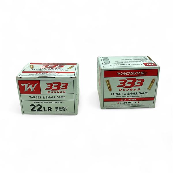 Winchester Target & Small Game .22 LR, 36 Grain Copper Plated Hollow Point Ammunition, 666 Rounds