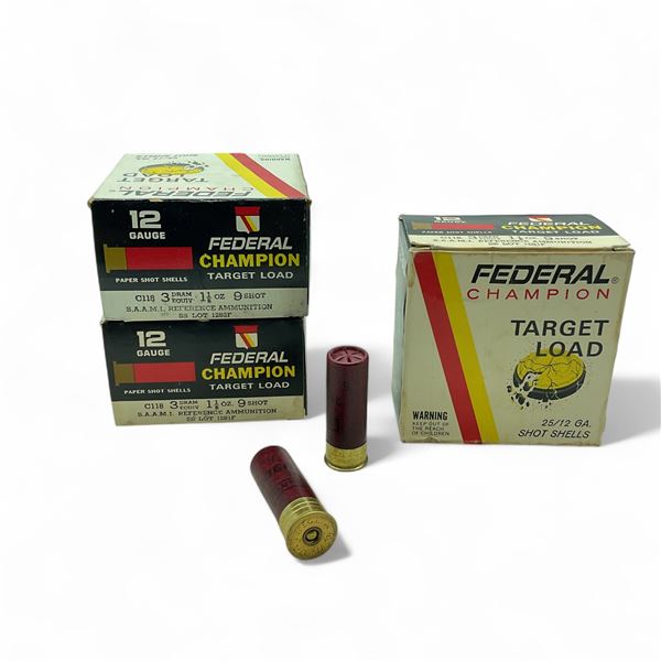 Federal Champion Target Load 12 Ga, 1-1/8 oz, #9 Shot S.A.M.M.I Reference Ammunition, 75 Rounds