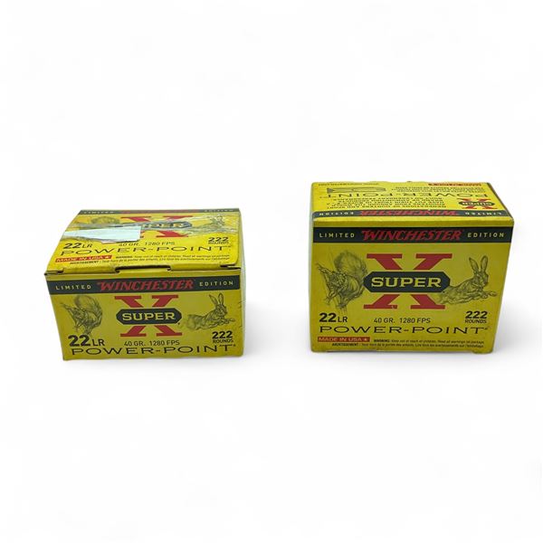Winchester Super-X .22 LR, 40 Grain Power-Point Ammunition, 444 Rounds