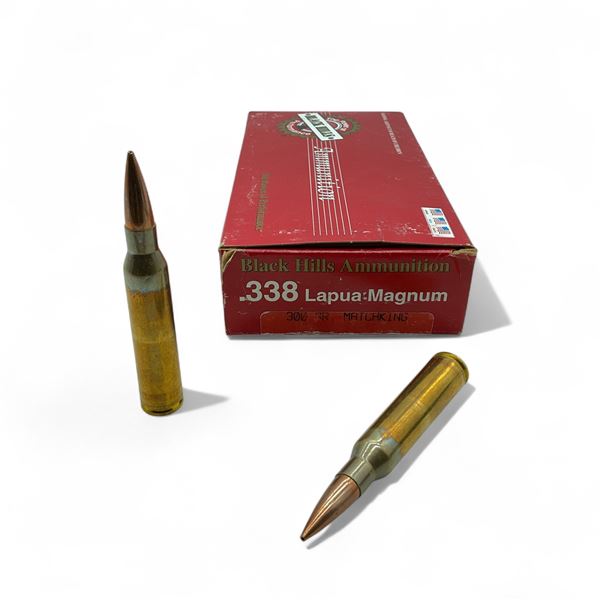 Black Hills Ammunition .338 Lapua Magnum, 300 Grain Matchking Ammunition, 20 Rounds