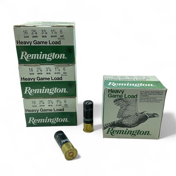Remington Heavy Game Load 16 Ga, 2-3/4", 1-1/8 oz, #6 Shot Ammunition, 100 Rounds