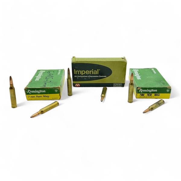 Assorted 7mm Rem Mag Ammunition, 33 Rounds