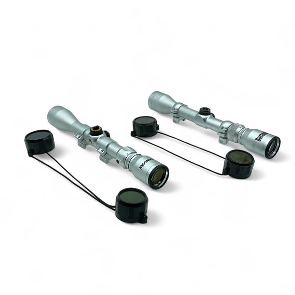 Bushnell and Mossberg 3 - 9X Rifle Scope with Duplex Reticle, Silver, with Rings