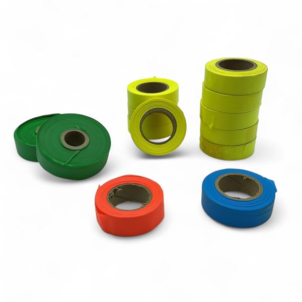 Flagging Tape, Assorted Colours Green, Orange, Blue, Yellow