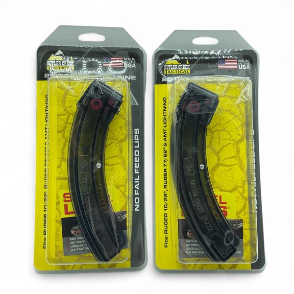Butler Creek Ruger 10/22, Ruger 77/22 and AMT Lightning, 25 Round Magazine X 2 Qty