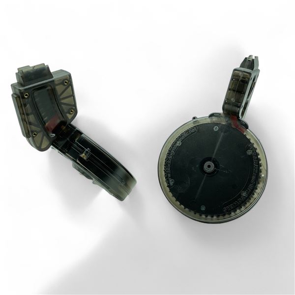 Black Dog Machine Puma AR-22 .22 LR Conversion Drum Magazine, Pinned to 10 Rounds X 2 Qty