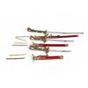 Image 1 : Stainless Steel 3-Piece Dragon Sword Set, 11.5", 16.75" and 26.25" Lengths, Red