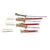 Image 1 : Stainless Steel 3-Piece Dragon Sword Set, 11.5", 16.75" and 26.25" Lengths, Red