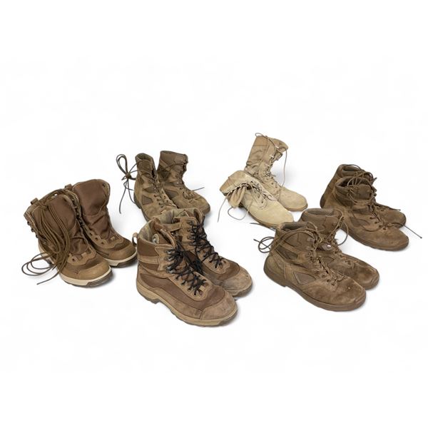 Assorted Desert Tan Combat Boots X 6 Qty