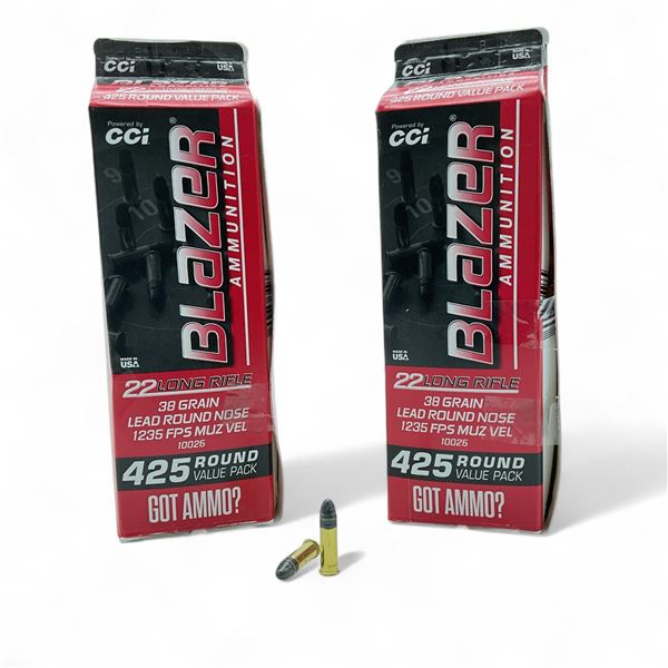 CCI Blazer 22 LR 38 Grain LRN Ammunition, 850 Rounds