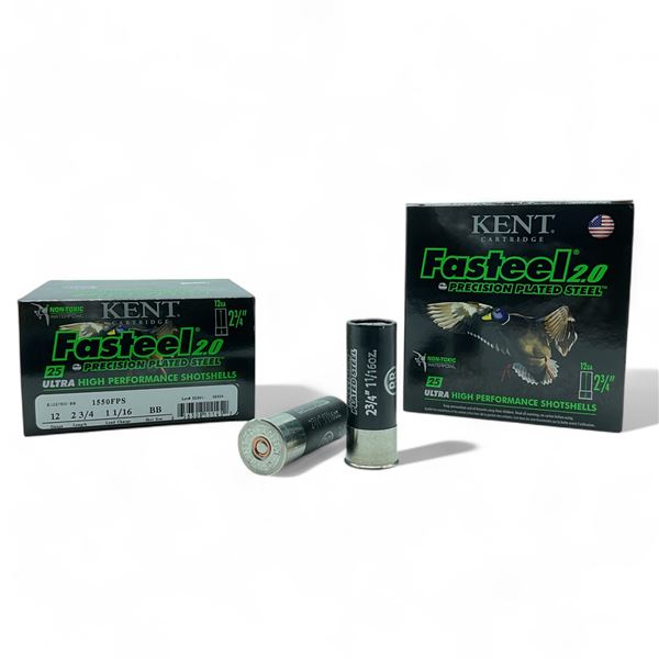 Kent Fasteel 2.0 Steel 12 Gauge 2 3/4" BB Ammunition, 50 Rounds