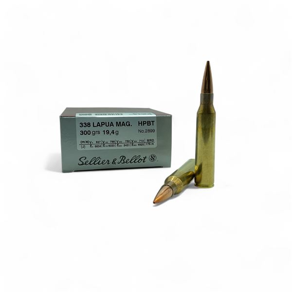 Sellier & Bellot Precision Rifle 338 Lapua Mag 300 Grain HPBT Ammunition, 10 Rounds