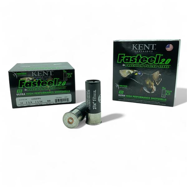 Kent Fasteel 2.0 Steel 12 Gauge 2 3/4" BB Ammunition, 50 Rounds
